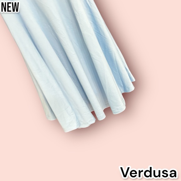 New Verdusa Baby Blue Flowy Mini Dress Adjustable Straps - Picture 3 of 5